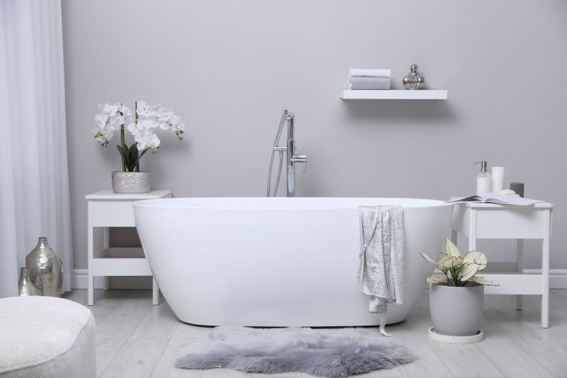 Freestanding Bathtub in a Contemporary Setting